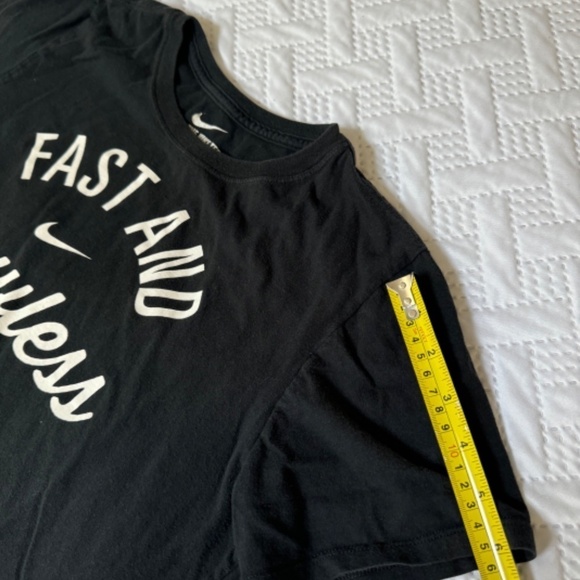 Nike Athletic Cut Tee Youth Large Black White Fast And Flawless Activewear - Picture 4 of 6